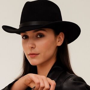 All Saints wool leather hat NEW